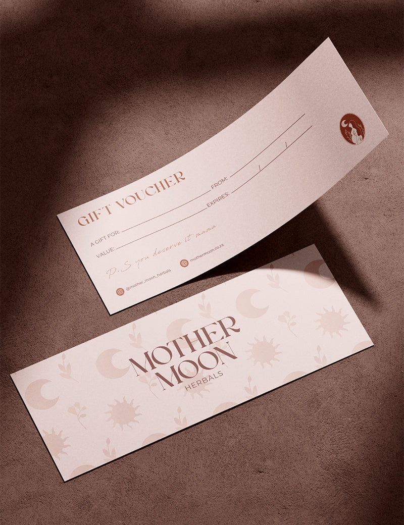 Mother Moon Gifts cards front and back