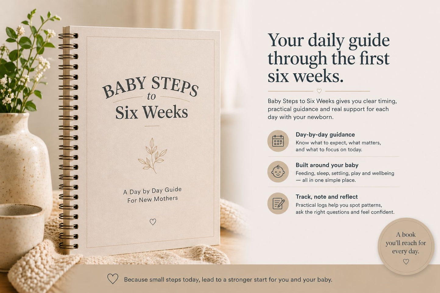 Baby Steps to Six Weeks New Mama Guide Book