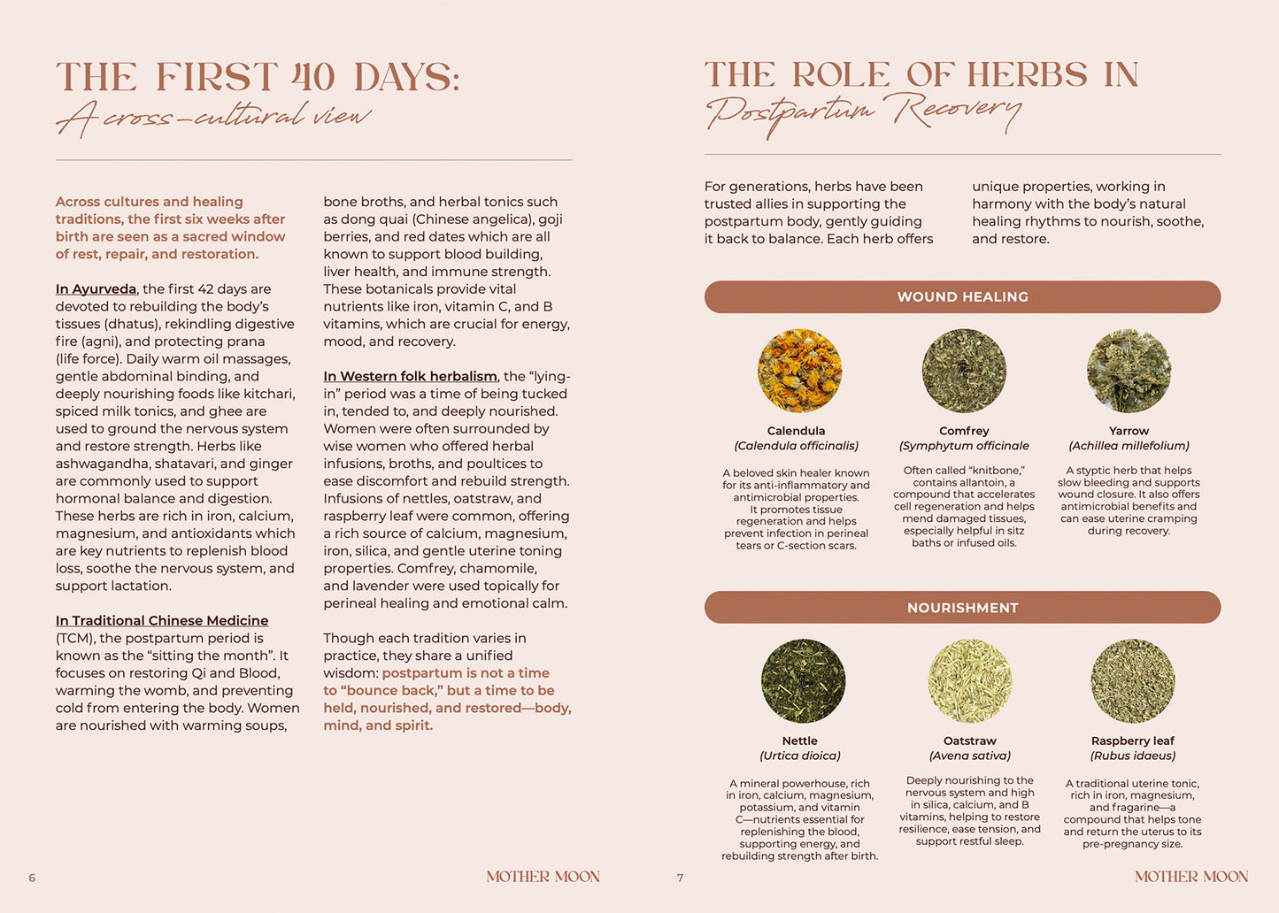 Info about the first 40 days postpartum and the role of herbs in recovery